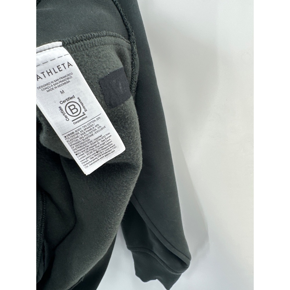 Athleta Forever Fleece 1/4 Zip Sweatshirt Green - Picture 3 of 6